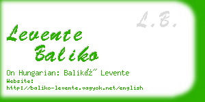 levente baliko business card